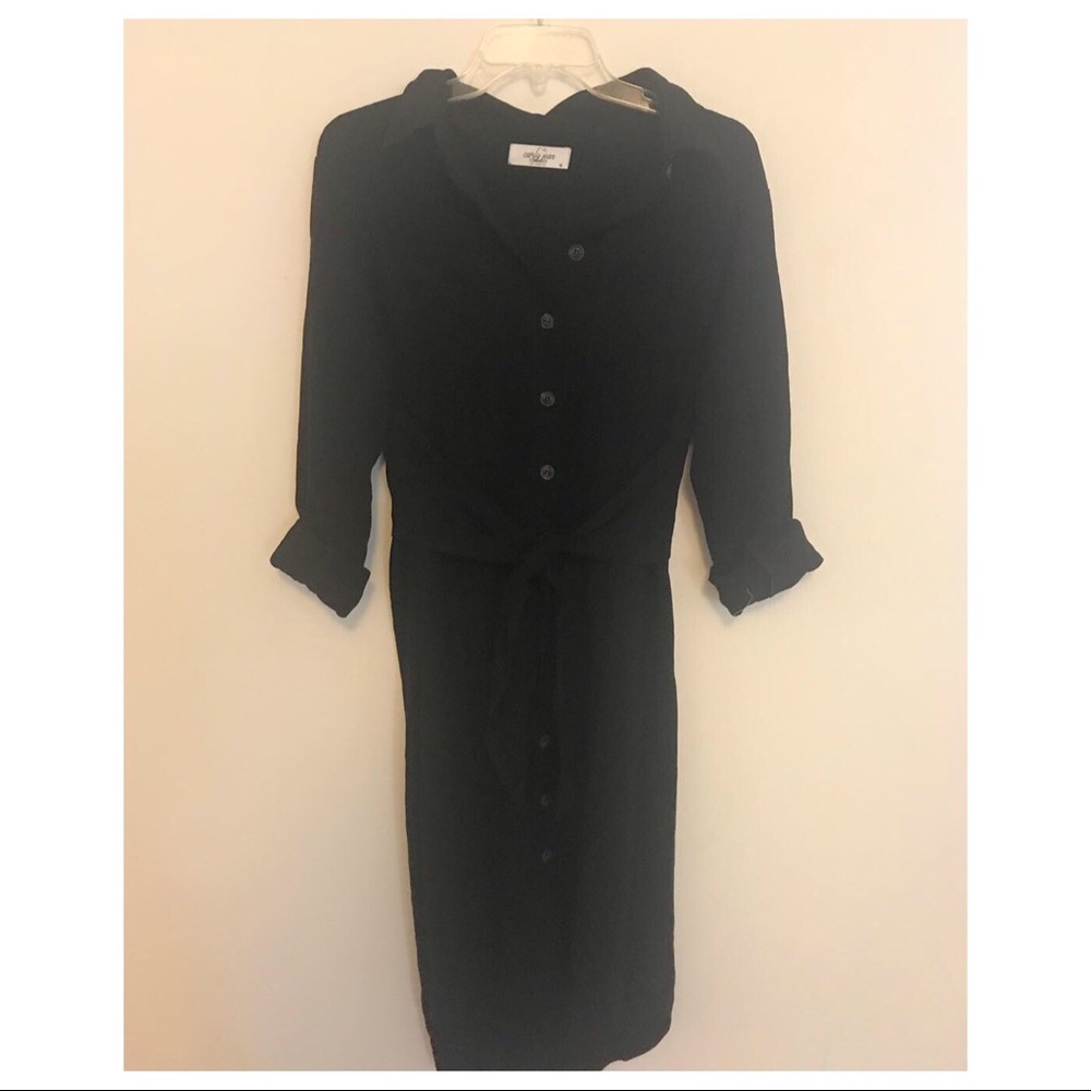 CJLA Black Button Up Dress